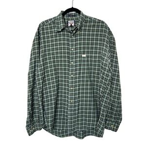 Vintage FAÇONNABLE Shirt Men's L Green Plaid Button Down French Normcore Cotton